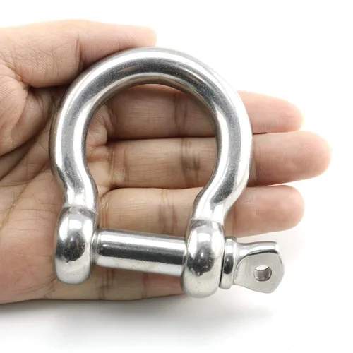Vista 2 de Heyous 1/2 pulgada 0.472 in tornillo pin ancla grillete de acero inoxidable resistente en forma de arco abrazadera de carga para cadenas Wirerope