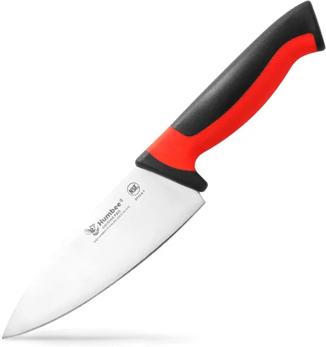 Vista 30 de Cuchillo de chef de 6 pulgadas, hoja de acero inoxidable de alto carbono certificada NSF – Mango ergonómico codificado por colores, cuchillo de Negro