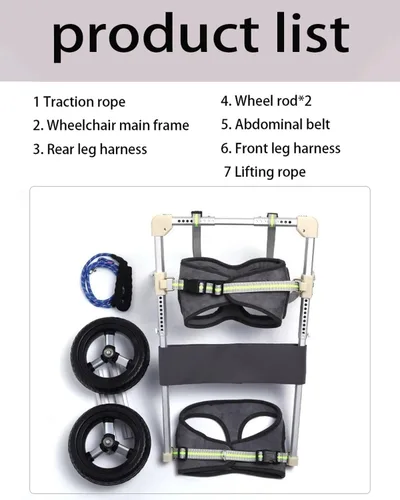 Vista 7 de Dog Wheelchair for Back Legs, Adjustable Pet Mobility Cart, 2 Wheel Dog Walking Aid for Paralyzed, Disabled, Senior Dogs, Lightweight Rehab Scooter