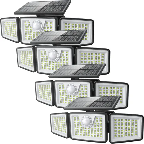 Vista 15 de Daphino - Luces solares para exteriores de 2500 lm con sensor de movimiento, luces de calle de 3 cabezales con ángulo amplio de 270°, iluminación
