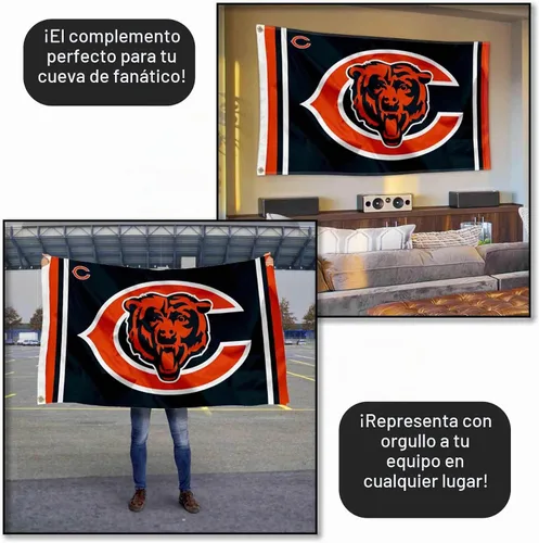 Vista 5 de Bandera y Banderín de Logos de Chicago Bears
