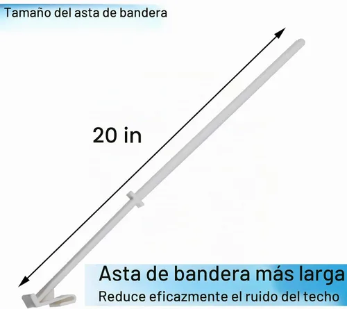 Vista 2 de Acocony - Mástil de bandera para automóvil con tapa de bloqueo y clip de retención Paquete de 5 mástiles de plástico blanco de 20 pulgadas