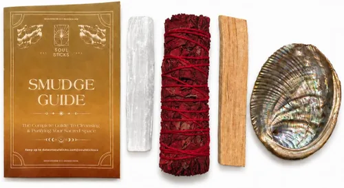 Vista 8 de SOUL STICKS El mini kit de manchas para principiantes incluye varita de selenita de concha de abulón 3-4 de salvia blanca y palo santo con guía