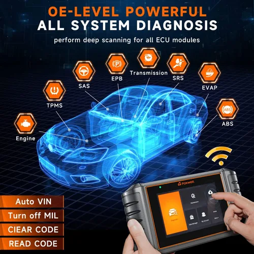 Vista 7 de Escáner FOXWELL OBD2 NT726 y FOXWELL BT705 12V 24V Probador de batería de coche 2022
