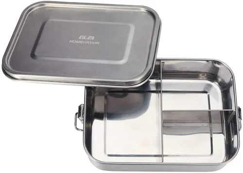 Vista 5 de G.a HOMEFAVOR - Lonchera Bento de acero inoxidable, 3 compartimentos, 40.6 fl oz/40 onzas