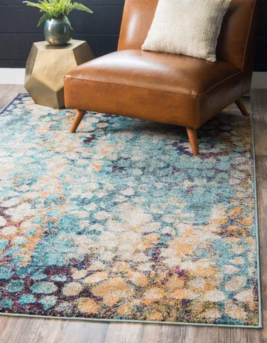 Vista 17 de Unique Loom Vita Collection - Alfombra tradicional saturada de medallones florales saturados sobre teñidos, 2 pies 2 pulgadas x 3 pies, azul Azul