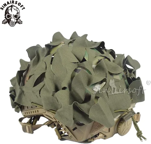 Vista 3 de SINAIRSOFT Cubierta de casco táctico transpirable 3D camuflaje casco cubierta para paintball militar tiro equipo combate casco rápido