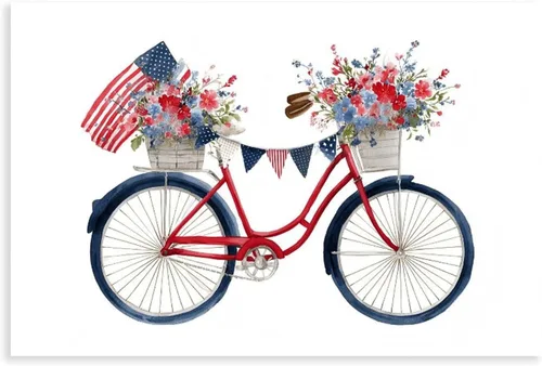 Vista 17 de JDBeehpy 1pcs Frame Flower Bicycle Oil Painting Creative Wall Art American Creative Modern Poster Bathroom Gallery Apartment Home Decoration