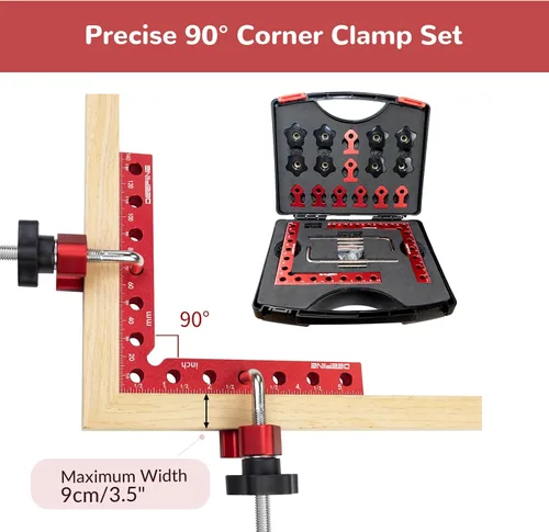 Vista 4 de Abrazaderas de esquina para carpintería, paquete de 4 abrazaderas de ángulo recto de 90 grados 4-Pack 5.5"x5.5" Aluminum 90 Degree Positioning