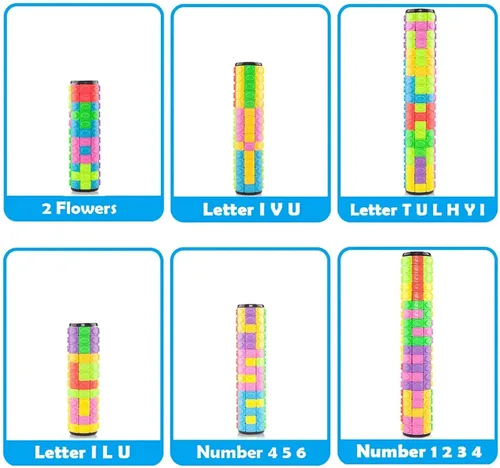 Vista 3 de R.Y.TOYS Juguete para ansiedad, rompecabezas de cubo mágico, rompecabezas de cerebro para adultos, juego de mano inquieto de lógica giratoria
