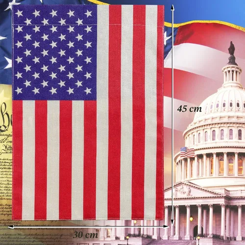 Vista 7 de URSKYTOUS Bandera de jardín americana pequeña bandera americana de doble cara de 12 x 18 pulgadas, resistente a la intemperie, banderas patrióticas