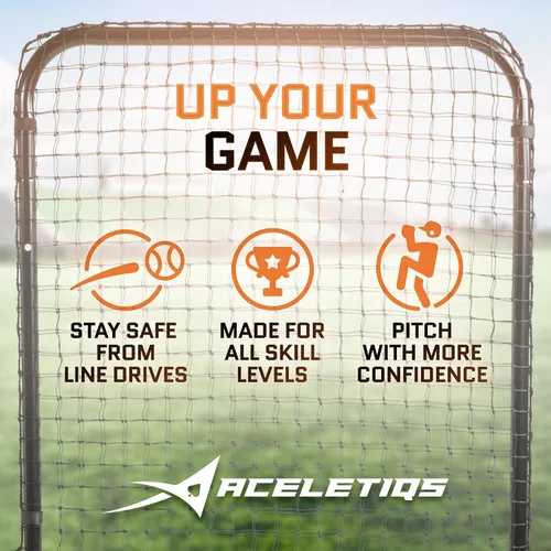 Vista 3 de ACELETIQS Baseball Pitching Net & i-Screen (Compact & XL Sizes) Softball Baseball Pitcher Protector for Batting Cages and Fields Heavy Duty Net