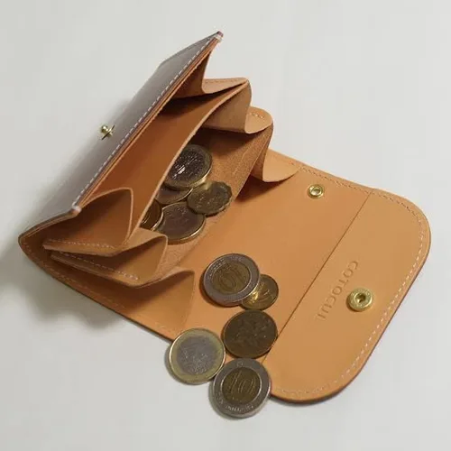 Vista 7 de COTOCUL Cartera pequeña para hombres y mujeres minimalista delgado tarjetero monedero hecho en Kioto, Japón, Negro -, Kurozankawa