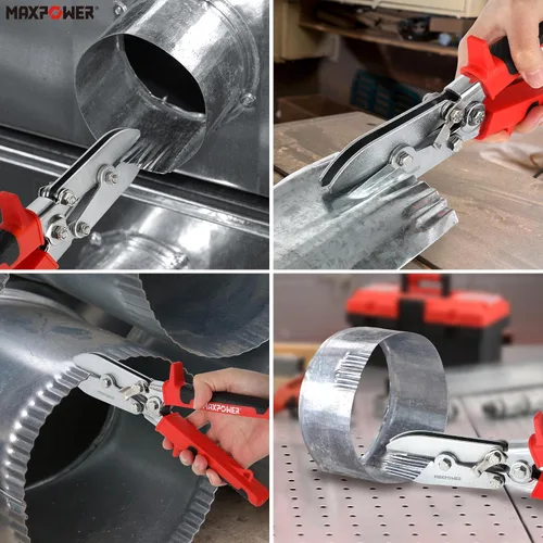 Vista 6 de MAXPOWER Crimpadora de chapa metálica, herramienta de crimpado de conductos de 5 cuchillas, herramienta Hvac de 9.8 pulgadas para conductos de acero