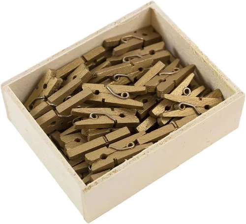 Vista 27 de JAM Papel® Mini Madera Ropa Pin Clips – 1 1/8" & 7/8 – 50 por caja, Blanco