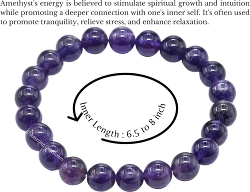 Vista 384 de Amazing Gemstone Pulsera de cristal para mujeres y hombres, pulsera de cristal curativo de protección, pulsera elástica con cuentas de piedras