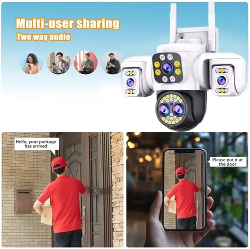 Vista 8 de Cámara de seguridad WiFi con cuatro lentes y cuatro lentes de Enchufe de Australia