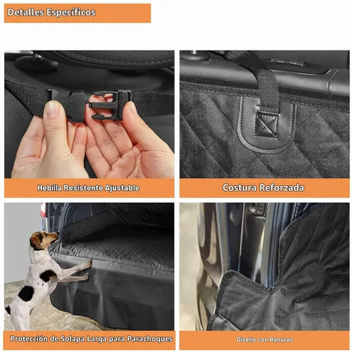Vista 3 de ANOSOSPECIAL Funda acolchada impermeable para asiento de maletero con protector de solapa para parachoques, ajuste universal para automóviles