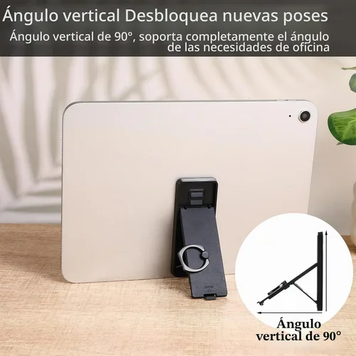 Vista 5 de Soporte universal para tableta Soporte de anillo ajustable Negro Tabletas
