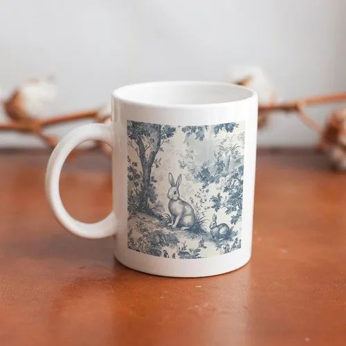 Vista 6 de Bunny French Easter Ceramic Coffee Mug Holiday Easter Mugs Mom Gifts from Daughter Son Kids Husband