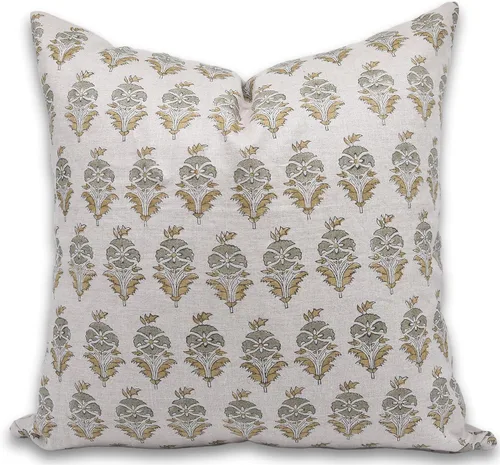 Vista 17 de Fundas de almohada hechas a mano con estampado de bloques de 14 x 14 pulgadas, tela de lona de pato, decoración para sofá, cama, interior, exterior