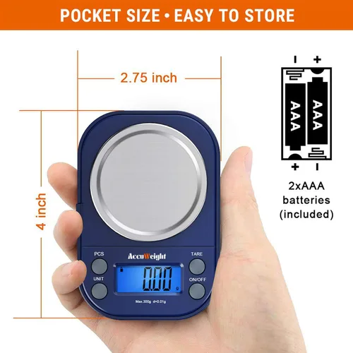 Vista 4 de Báscula digital de gramos AccuWeight con 10.58 oz/0.0004 oz