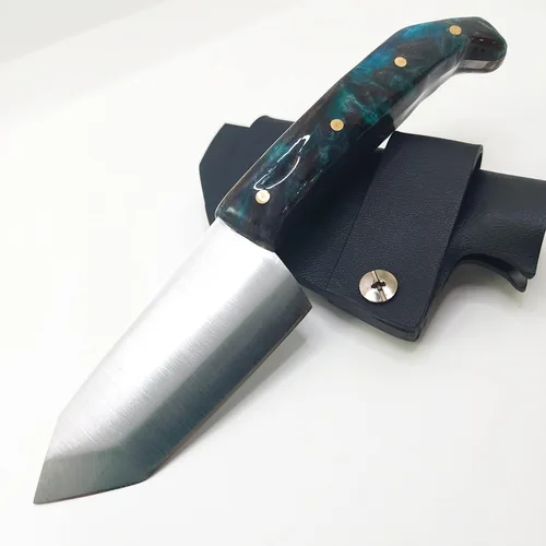 Vista 5 de Mini cuchillo de caza hecho a mano hecho en los E.E.U.U. Custom EDC Tanto resina mango cuchillo bush cuchillo Austin Blades