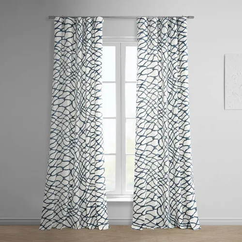 Vista 17 de HPD Half Price Drapes Cortinas florales de algodón de lujo con estampado de 84 pulgadas de largo (1 panel), modernas cortinas de oscurecimiento