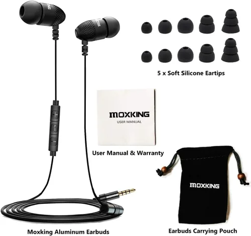 Vista 3 de Joymiso - Auriculares con cable extra largo de 12 pies y cable largo, paquete de auriculares de metal duradero, con micrófono y control de volumen