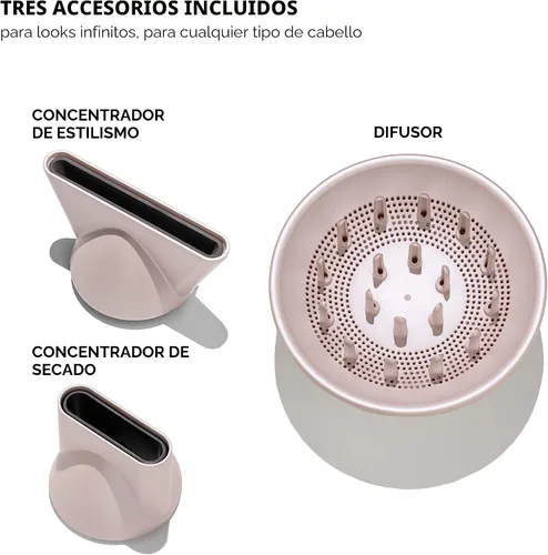 Vista 2 de T3 LuxeDry Set de Secador de Pelo de Alto Rendimiento con Concentrador de Secado, Concentrador de Estilo y Accesorios Difusores Secado
