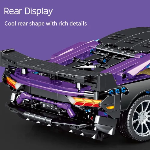 Vista 7 de Mesiondy - Juego de bloques de construcción de coches deportivos para niños o adultos, kit de 1:14 MOC, modelo de coche de carreras, coches