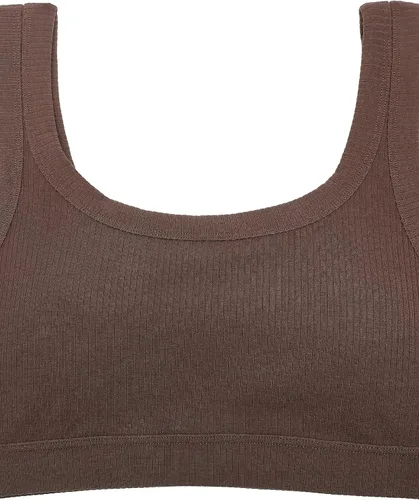 Vista 6 de CRZ YOGA Ribbed Sports Bras for Women - U Back Wireless Medium Impact Sports Bra Padded Yoga Workout Bra
