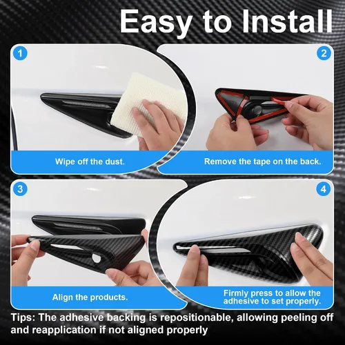 Vista 3 de frani Juego de 3 fundas de cámara exterior diseñadas para Tesla Model Y Juniper (estándar/Premium/Performance) 2025-2027, cubierta de protección