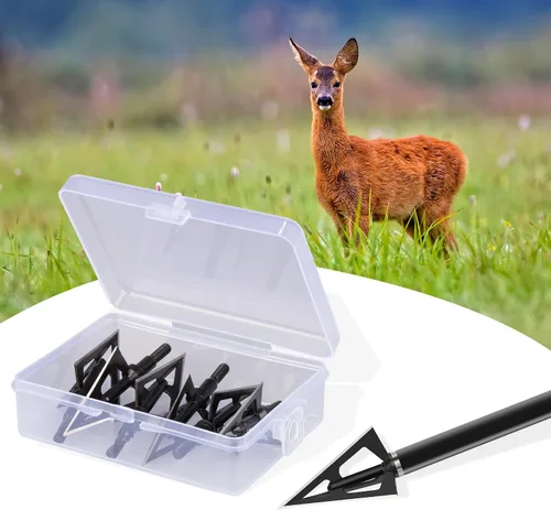 Vista 5 de Hunting Broadheads with 3 Fixed Blade 100 Grain Screw-in Archery Broadheads Compatible with Crossbows,Recurve and Compound Bows