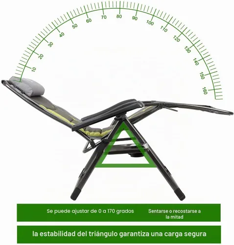 Vista 4 de EVER ADVANCED - Silla reclinable grande XG, cero gravedad Verde Oliva