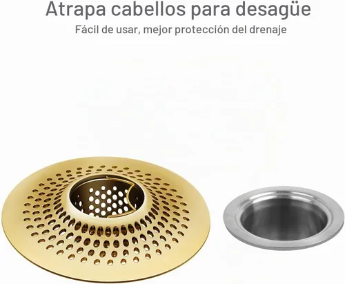 Vista 2 de LEKEYE Captador de Pelo de Drenaje de Ducha/Cubierta de Drenaje de Baño/Colador de Drenaje de Tina/Protector de Drenaje de Ducha (Bronce)