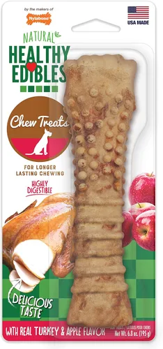 Vista 19 de Nylabone Healthy Edibles Masticables Naturales para Perros de Larga Duración con Sabor a Tocino para Perros, X-Large/Souper (1 unidad)