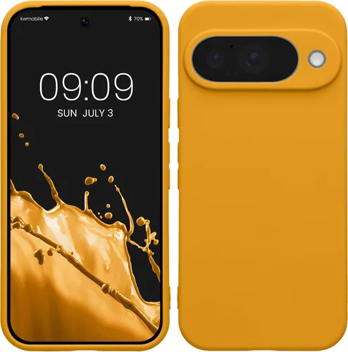 Vista 89 de kwmobile Funda compatible con Google Pixel 9 - Funda protectora delgada de TPU para teléfono - Acabado mate suave - Piedra antigua