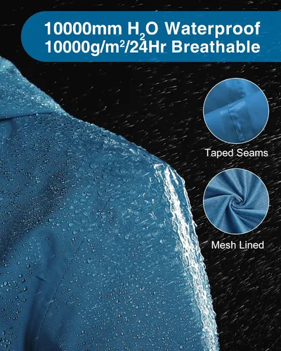 Vista 2 de 33,000FT - Chaqueta de lluvia enrollable para mujer, ligera, impermeable, rompevientos y con capucha para ciclismo