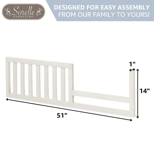 Vista 4 de Sorelle Furniture Rieles para niños pequeños y rieles para adultos de tamaño completo, kit de conversión de riel de cama y cuna de madera Sorelle