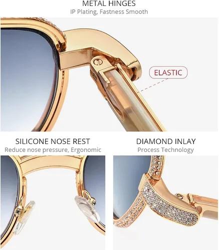 Vista 5 de HEPIDEM 100% realmente búfalo cuerno de lujo, 720 gafas de sol Diamonds Buffs 7550180