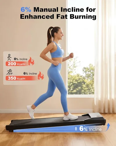 Vista 2 de 6% Incline 300 lbs Caminadora Debajo del Escritorio