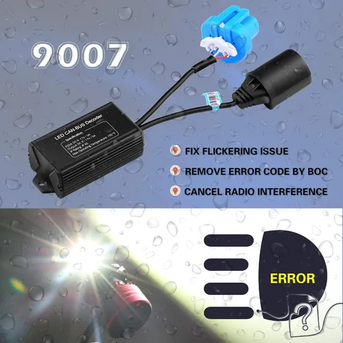 Vista 3 de Alla Lighting PX29t Base HB5 9007 LED Decodificadores CAN Bus Libres de Error para Kits LED/DRL, Bombillas Anti-Parpadeo/Intermitencia