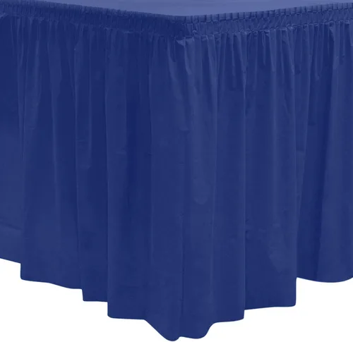 Vista 6 de Party Essentials Falda de mesa de plástico desechable resistente, 1 unidad, 29 pulgadas de ancho x 14 pies (168 pulgadas) de largo, amarillo