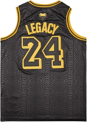 Vista 3 de LEGEND 8 LEGACY24 Legend 8 24 - Camiseta de baloncesto de piel de serpiente negra para hombre