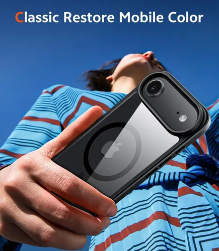Vista 7 de FNTCASE - Funda magnética para iPhone Air, color negro transparente claro negro