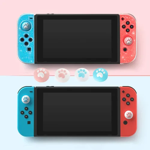 Vista 6 de Funda protectora compatible con Nintendo Switch interruptor de piel de PC TPU interruptor de cubierta con purpurina transparente para niñas y niños