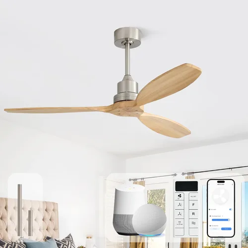 Vista 45 de Sofucor Ventilador de techo de 52 pulgadas con luces y mando a distancia, 3