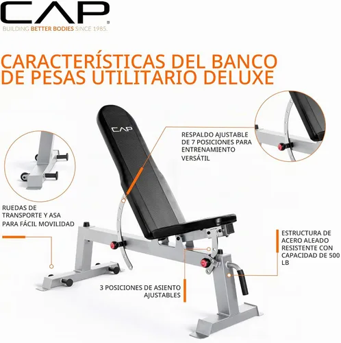 Vista 3 de CAP Barbell Banco de pesas de lujo, serie