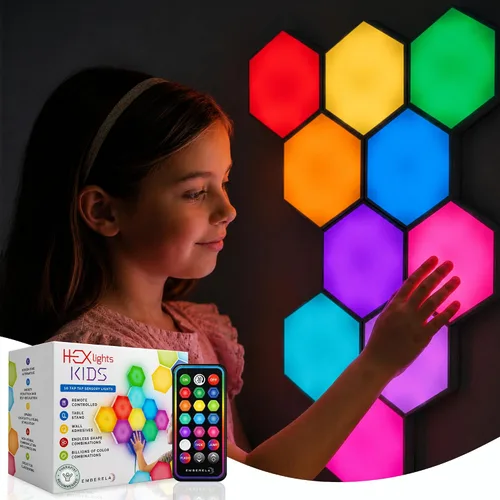 Vista 9 de Emberela HEXlights - Luces sensoriales para niños, 7 unidades, luces LED